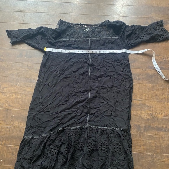 Sundance Nadine Drop Waist Lace Eyelet Midi Shift dress - Picture 5 of 12